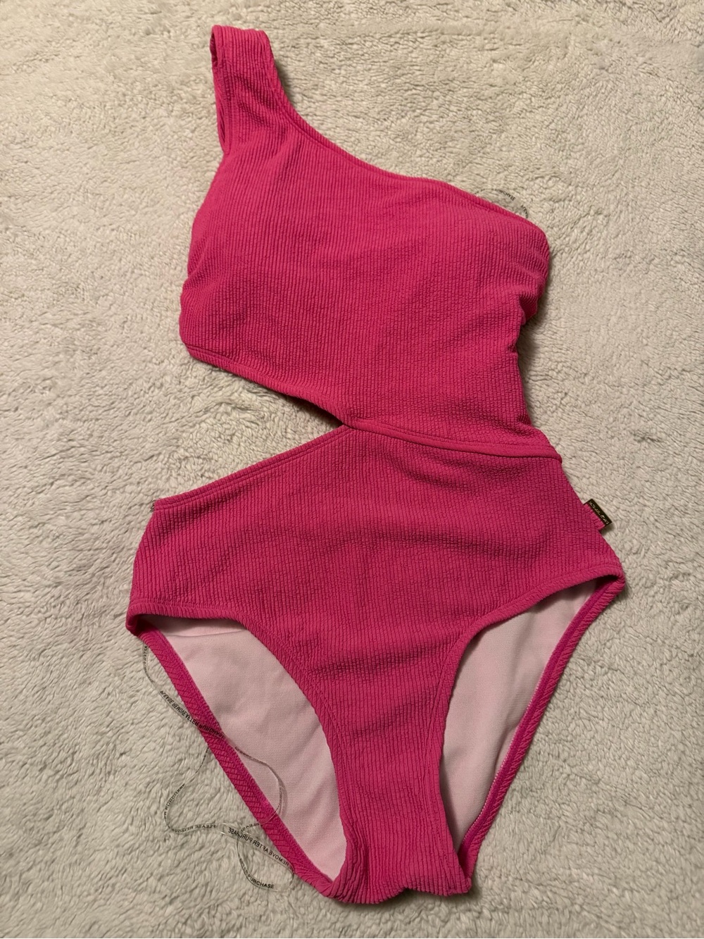 Michael Kors One-Shoulder Pink Cutout One-Piece Swimsuit